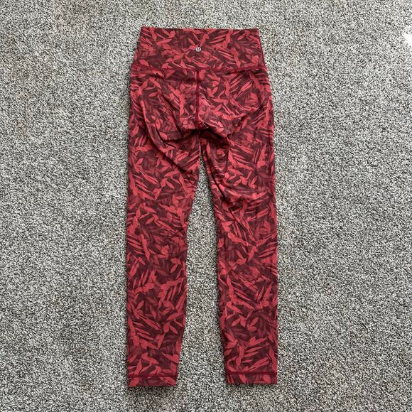 Lululemon pink & maroon floral leggings size 6 - Picture 4 of 9